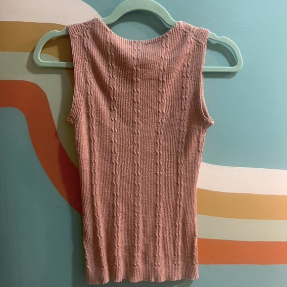 Blush Pink Sparkly Brooks Brothers Stretch Knit Top Sleeveless Knit - Picture 7 of 12